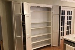 Freshly painted built in kitchen cupboards