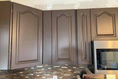 Closer view of painted cabinets
